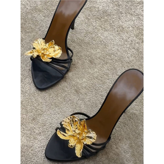 Damen elegante High Heels mit floralem Dekor R&B