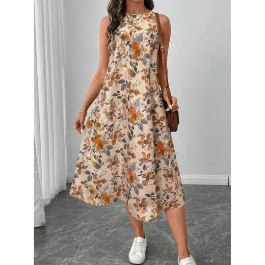 Damen Maxikleid mit floralem Muster und lockerer Passform R&B