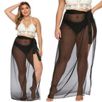 Damen eleganter Strandüberwurf mit seitlichem Knoten R&B