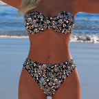 Damen Bikini-Set mit elegantem Strapless-Oberteil und hohem Taillenbund