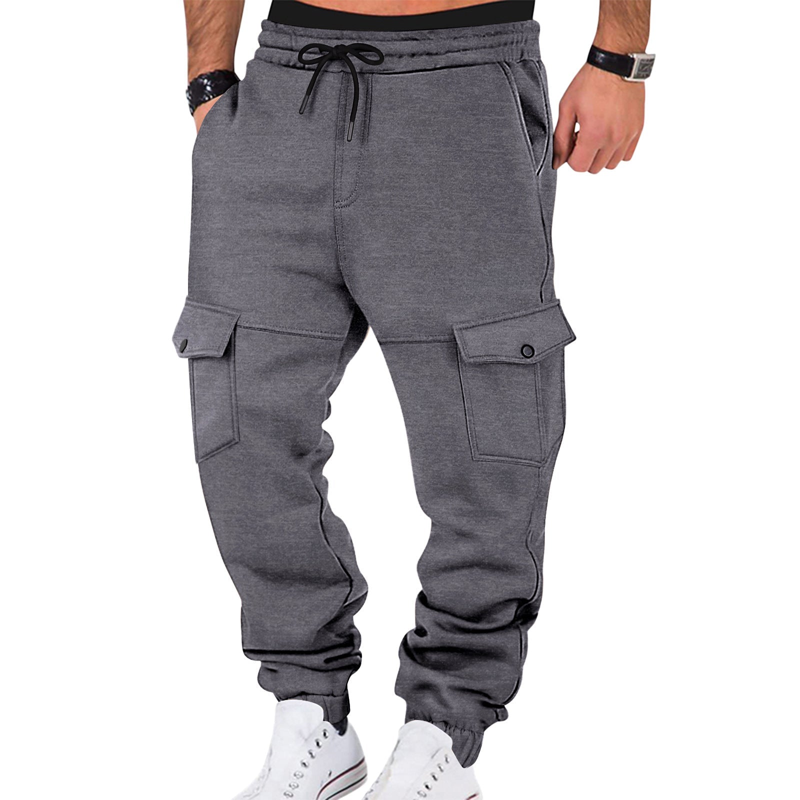 Herren Cargo-Jogginghose mit seitlichen Taschen und elastischem Bund R&B