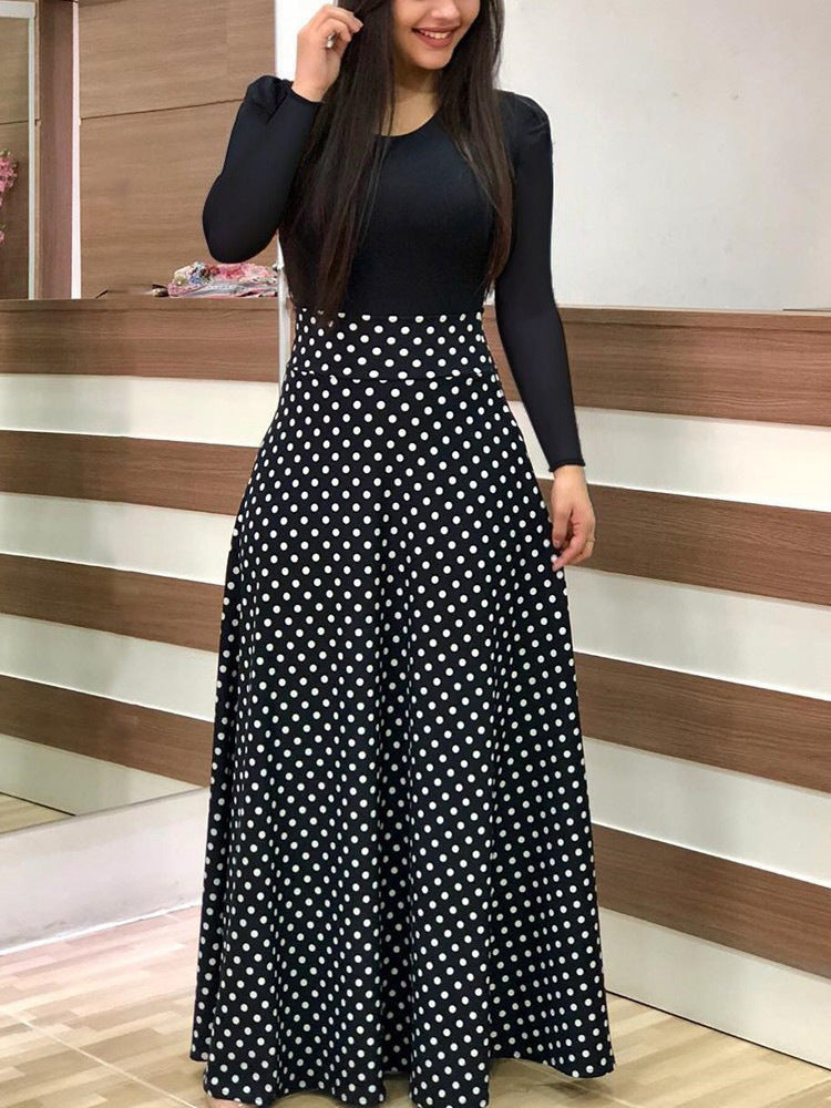 Damen Elegantes Maxikleid mit grafischem Druck und flexiblem Bund R&B