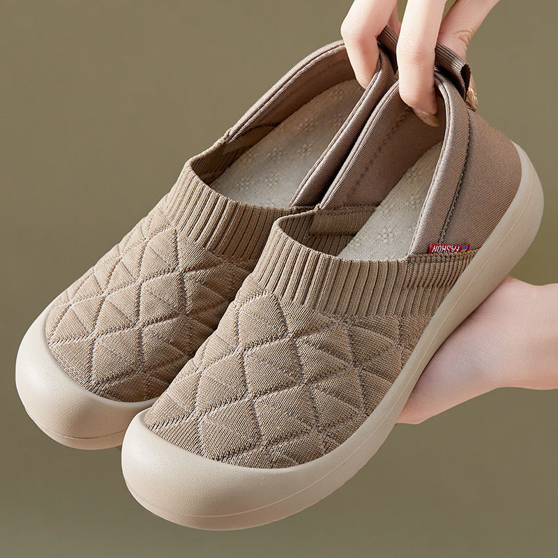 Damen Bequeme Slip-On Freizeitschuhe mit strukturiertem Obermaterial R&B