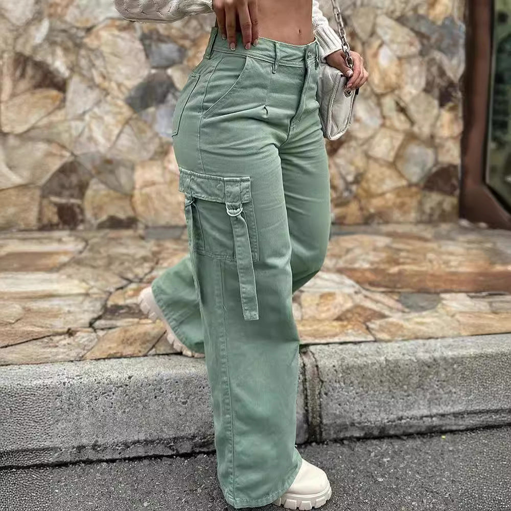 Damen Cargo-Hose mit weitem Schnitt und praktischen Taschen R&B