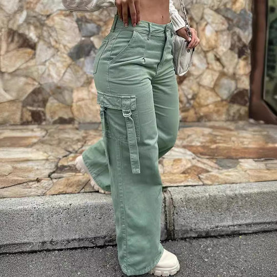 Damen Cargo-Hose mit weitem Bein und praktischen Taschen R&B
