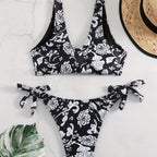 Damen Triangel-Bikini mit verspieltem Knoten-Detail R&B
