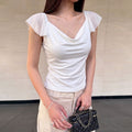 Damen Elegantes Top mit fließendem Chiffon-Detail R&B