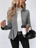 Damen Chic Tailored Blazerjacke mit asymmetrischem Saum und Knopfdetails R&B
