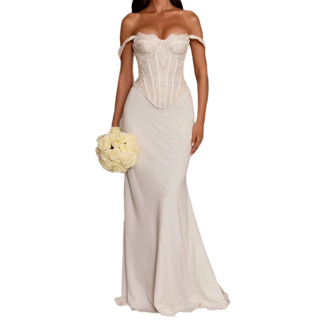 Damen Elegantes Hochzeitskleid mit Korsett-Detail R&B