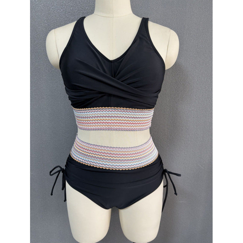 Damen Bikini-Set mit modischem Wickeldesign und verstellbaren Trägern R&B