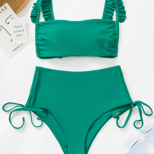 Damen Bandeau-Bikini mit verspielten Rüschen R&B