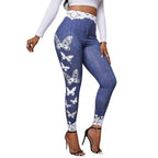 Damen Leggings mit hohem Taillenbund und femininen Spitzenakzenten R&B