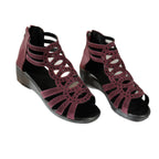 Damen Wedge-Sandalen mit dekorativem Riemendesign und Glitzerapplikationen R&B