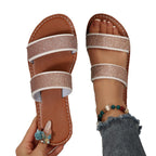 Damen Sportliche Sandalen mit Glitzerelementen und verstellbaren Riemen R&B