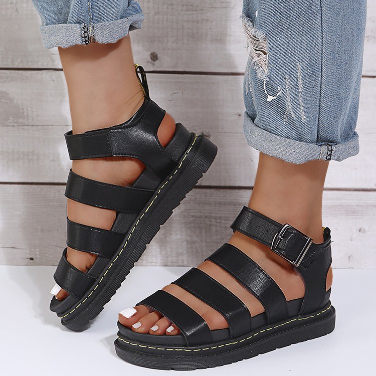 Damen Komfortable Sportliche Sandalen mit Verstellbarem Riemen und Robustem Profil R&B