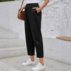 Damen Comfortable Freizeithose mit elastischem Bund und Taschen