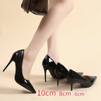 Damen Spitze High Heels mit glänzender Lackoberfläche R&B