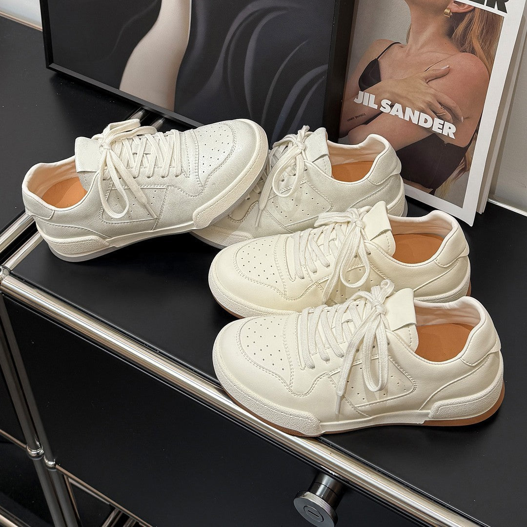 Damen sportive Sneaker aus hochwertigem Leder mit atmungsaktiver Mesh-Zunge R&B