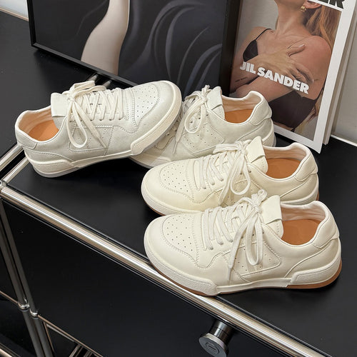 Damen sportive Sneaker aus hochwertigem Leder mit atmungsaktiver Mesh-Zunge R&B