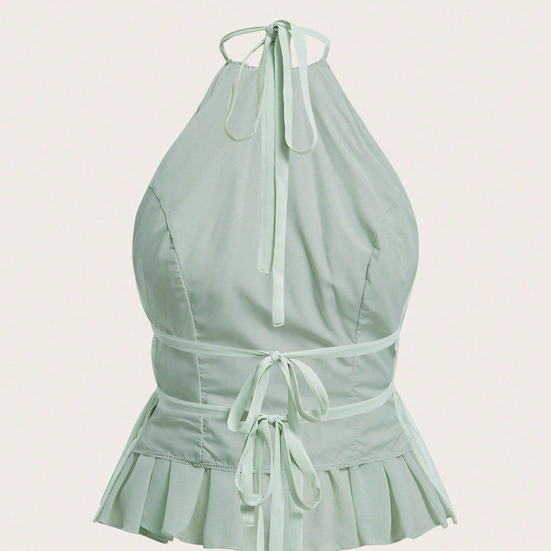 Damen Charmantes Schleifen-Top mit Rüschendetails R&B