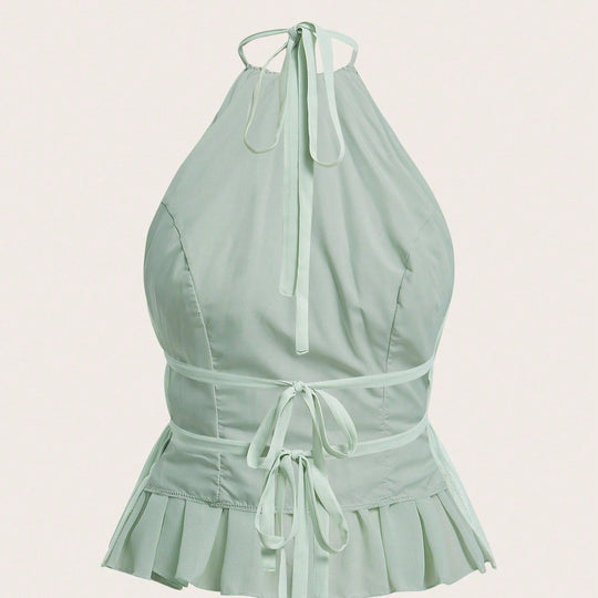Damen Charmantes Schleifen-Top mit Rüschendetails R&B