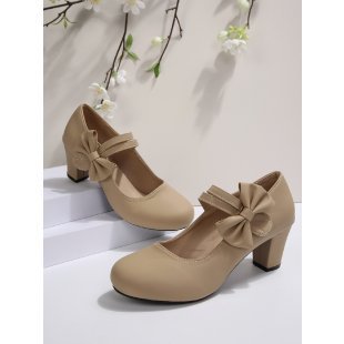Damen Pumps mit verstellbarem Riemen und dekorativem Schleifendetail R&B