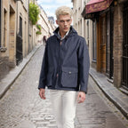 Herren funktionale Übergangsjacke mit verstellbarem Kapuzenkragen R&B