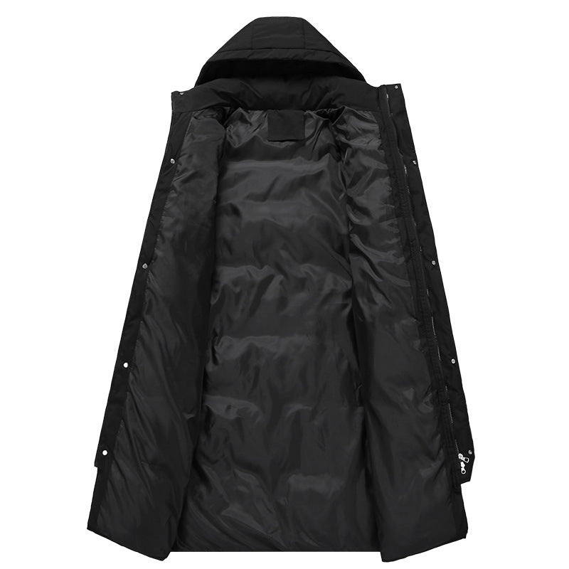 Damen lange Daunenjacke mit hohem Kragen und winddichten Eigenschaften R&B