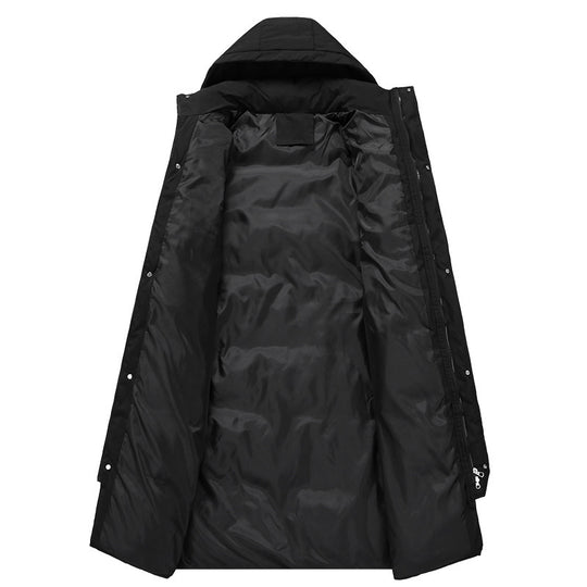 Damen lange Daunenjacke mit hohem Kragen und winddichten Eigenschaften R&B