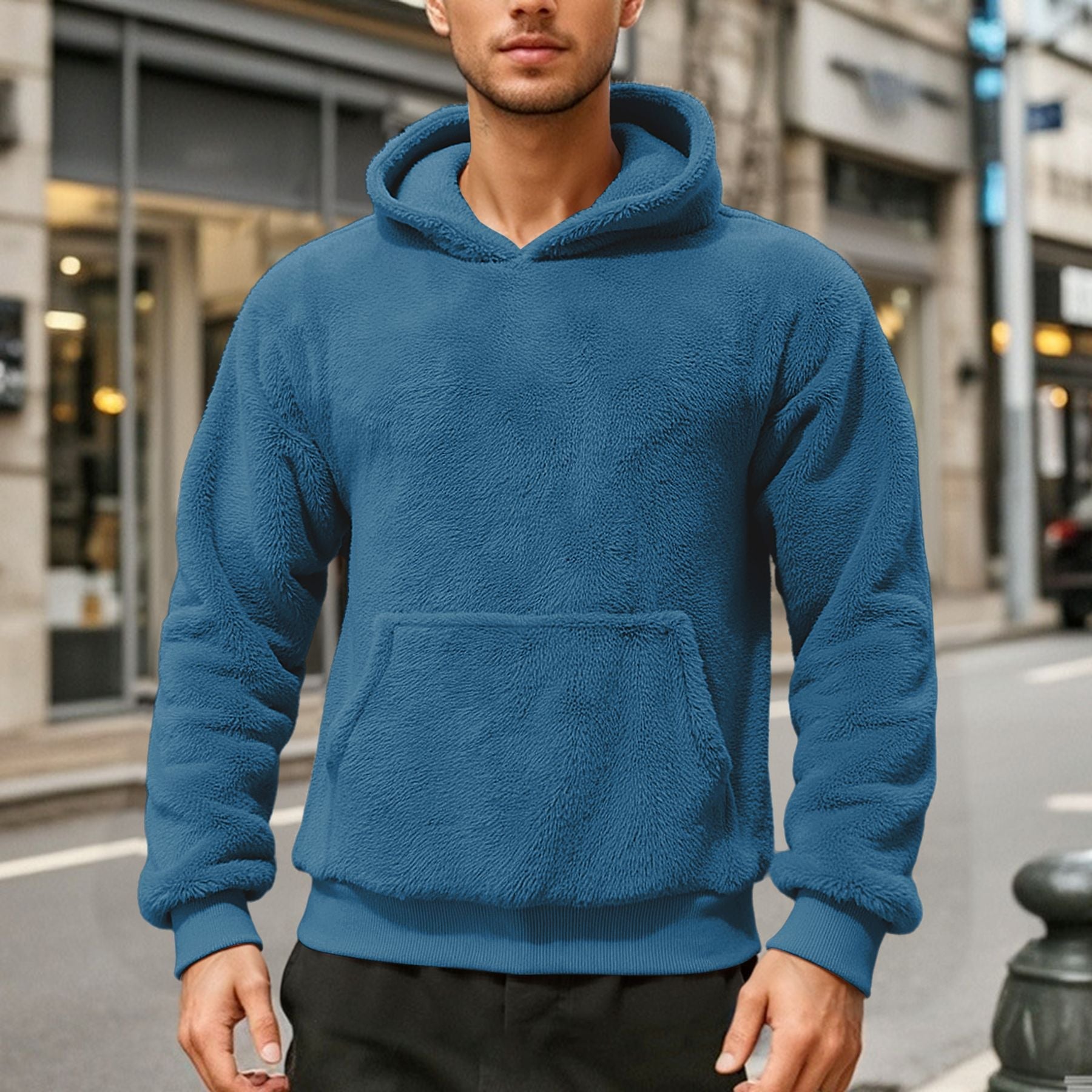 Herren bequemer Oversized Kapuzenpullover R&B