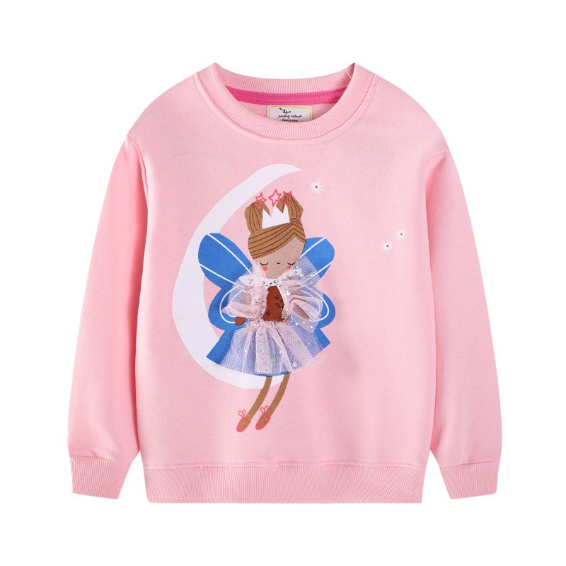 Mädchen Sweatshirt mit verspieltem Prinzessinnen-Motiv R&B