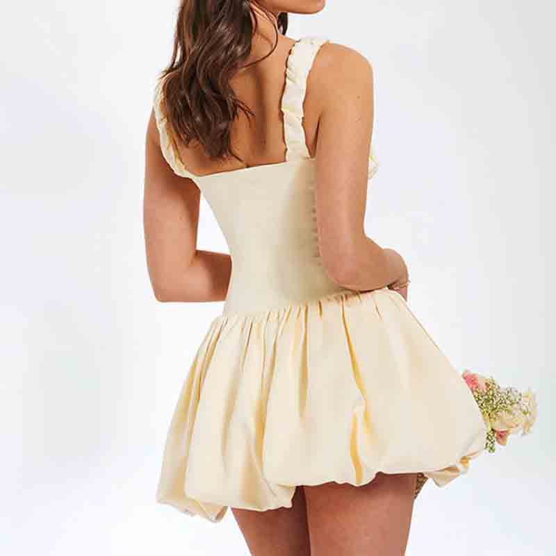 Damen Verspieltes Minikleid mit voluminösem Rüschensaum R&B