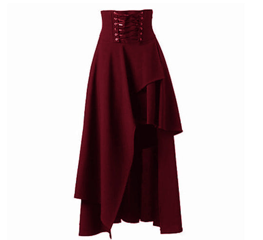 Damen Eleganter asymmetrischer Rock mit Schnürung R&B