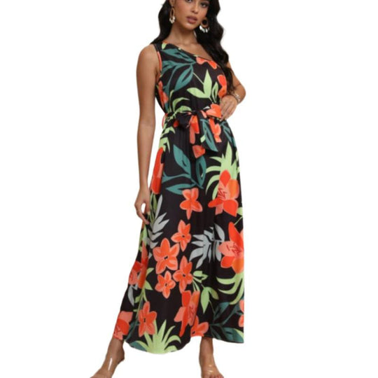 Damen Maxikleid mit floralem Design und schmalem Schnitt R&B