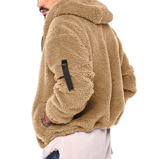 Herren Kuschelige Fleecejacke mit Kapuze und praktischen Reißverschlusstaschen R&B