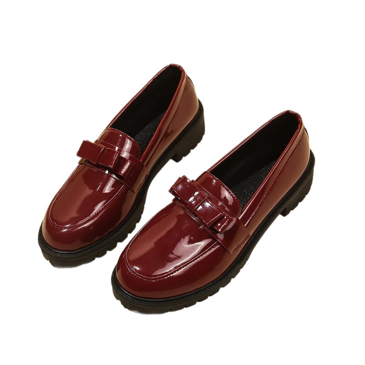 Damen Glänzende Loaferschuhe mit Eleganter Schnalle R&B
