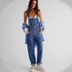 Damen Lässige Latzhose aus hochwertigem Baumwollgemisch