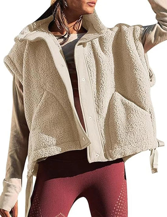 Damen weiche Teddy-Weste mit praktischem Schnitt R&B