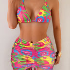 Damen Bikini-Set mit raffinierter Schnürung und floralem Muster R&B