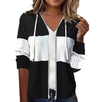 Damen Freizeitjacke mit strukturiertem Rippenmuster und Kapuze R&B