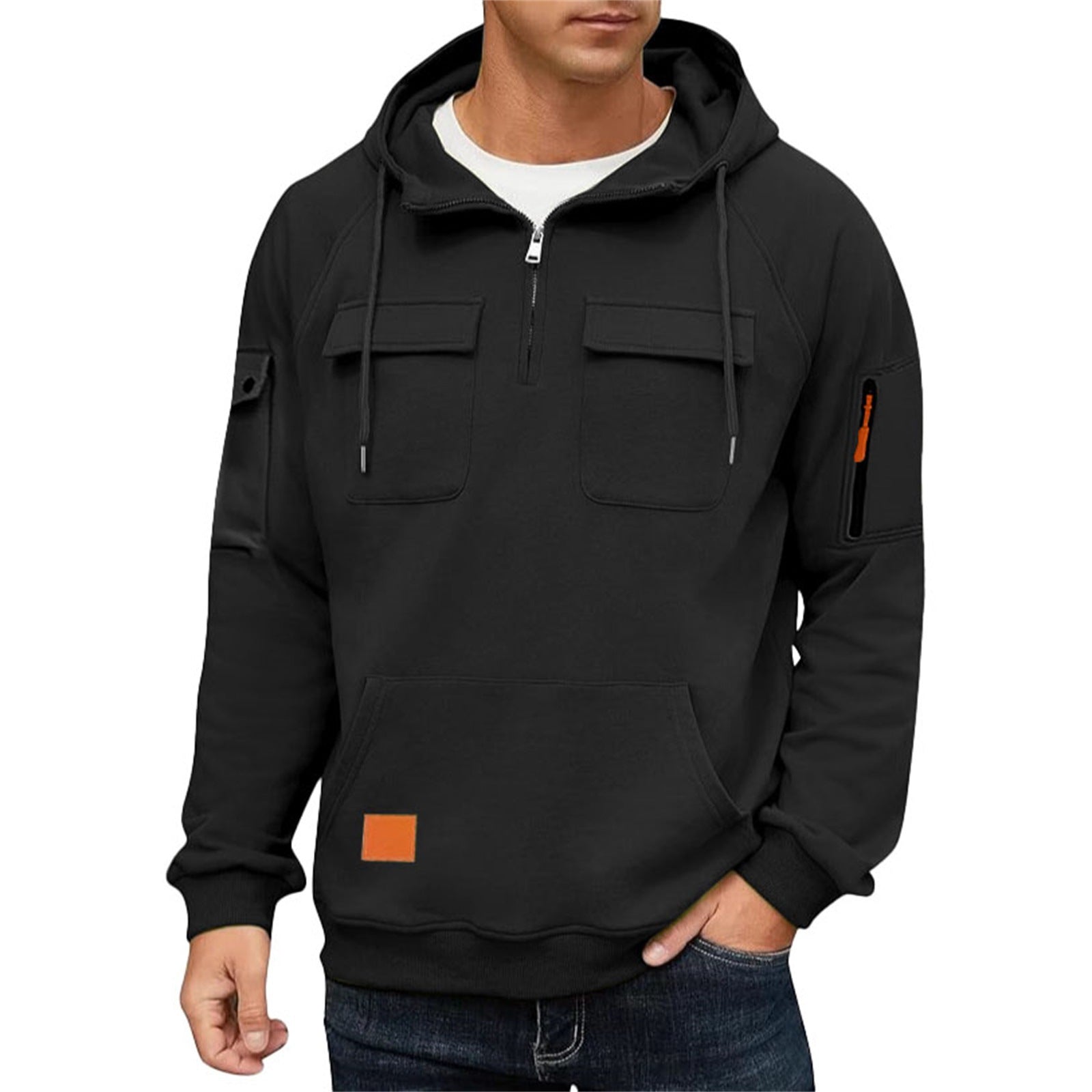 Herren Alltags-Hoodie mit praktischen Taschen R&B