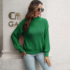 Damen Grobstrickpullover mit hohem Kragen und angeschnittenen Ärmeln R&B