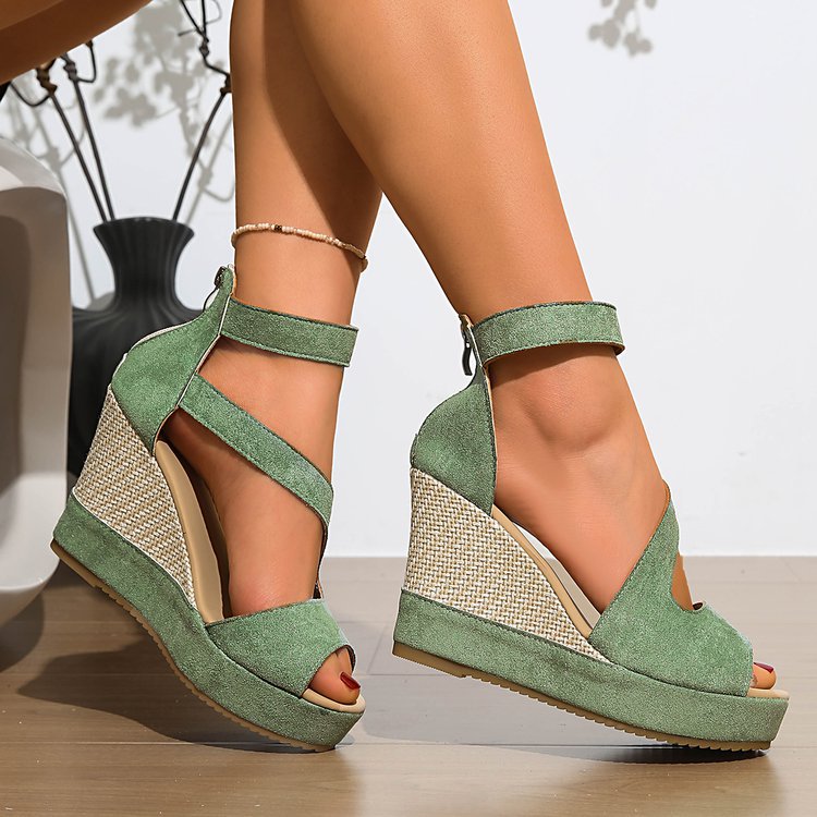 Damen Wedge-Sandalen mit elegantem Schnitt und modischen Riemen R&B