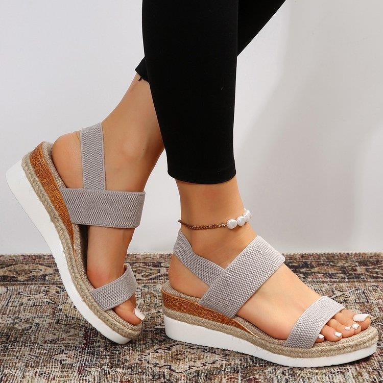 Damen Wedge-Sandalen mit verstellbaren Riemen und komfortablem Fußbett R&B