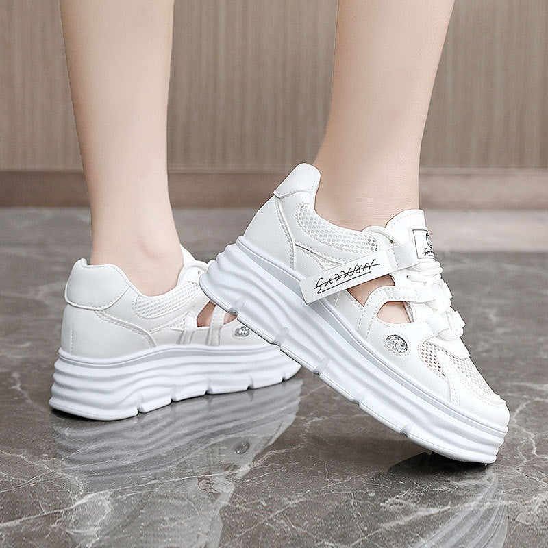 Damen Sportliche Plateau Sneakers mit atemberaubendem Design und verstellbarem Klettverschluss R&B