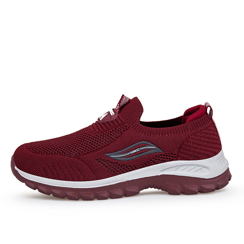 Damen Komfortable Slip-On Sneakers mit flexiblem Strickoberteil R&B
