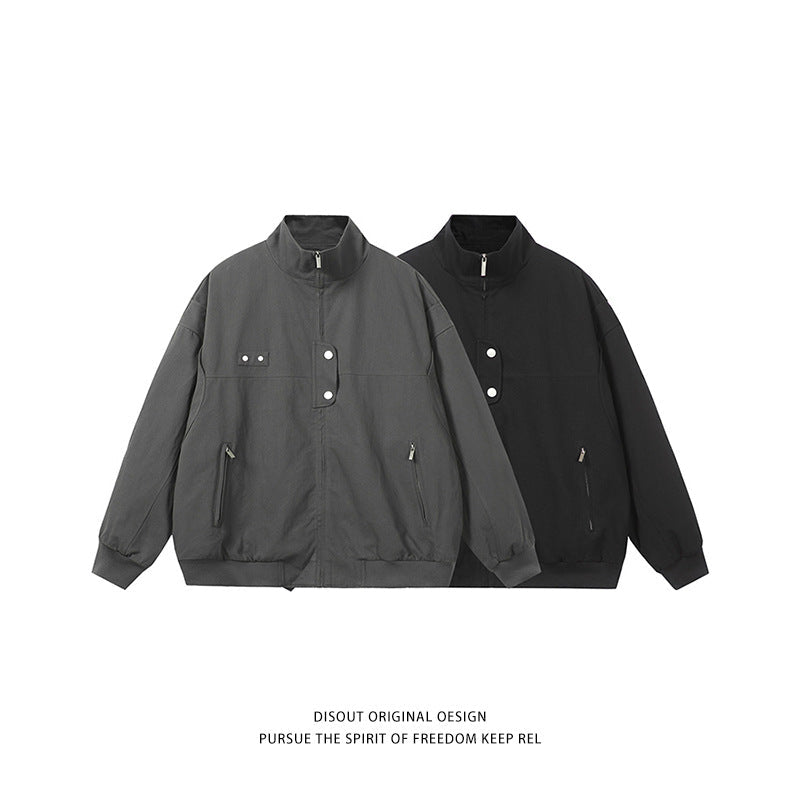 Herren modische Steppjacke mit hohem Kragen und seitlichen Reißverschlusstaschen R&B