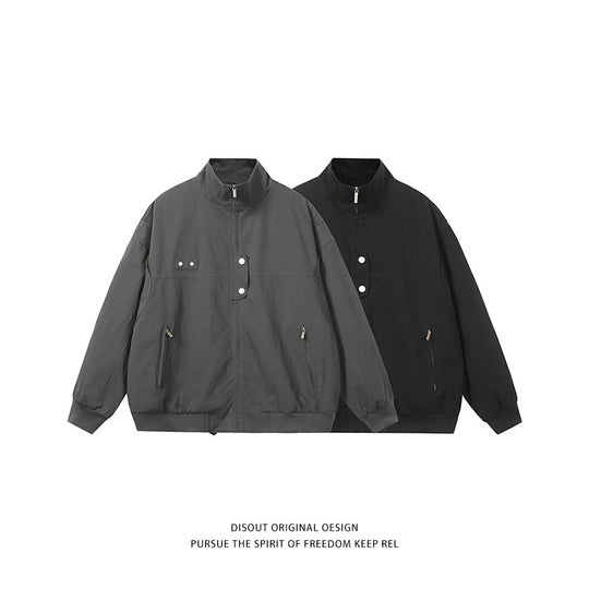 Herren modische Steppjacke mit hohem Kragen und seitlichen Reißverschlusstaschen R&B