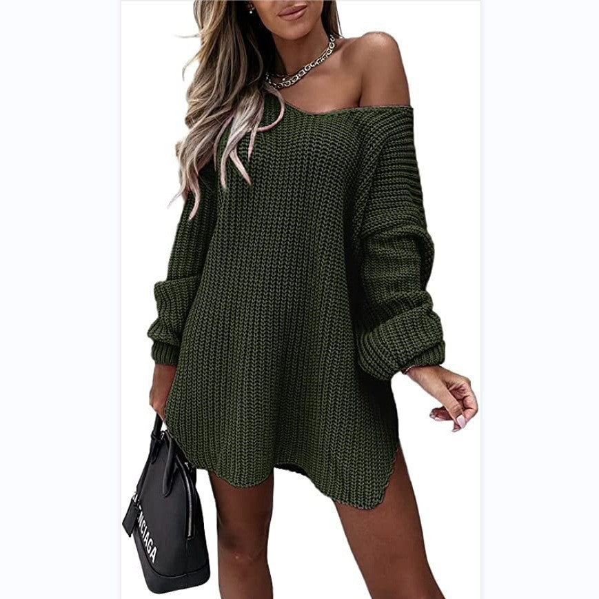 Damen Oversized Strickkleid R&B