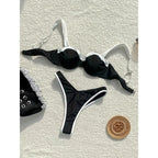 Damen Hochgeschnittener Bikini mit stilvollem Reißverschluss und breiten Trägern
